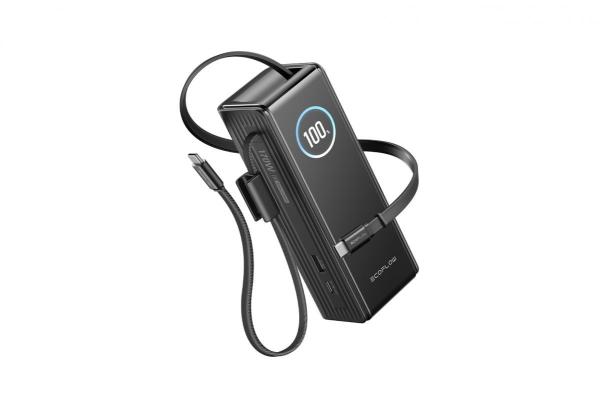 EcoFlow RAPID Power Banka (25000mAh, 170W) 2x100W vestavěný USB-C kabel - černá