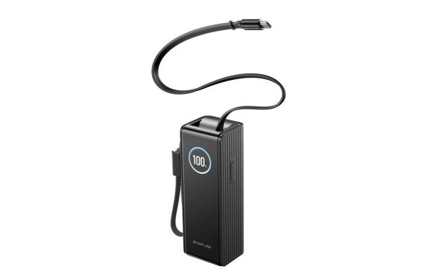 EcoFlow RAPID Power Banka (25000mAh, 170W) 2x100W vestavěný USB-C kabel - černá1