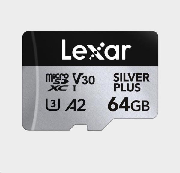 Lexar 64 GB H-P Silver Plus microSDHC s adp C10 A2