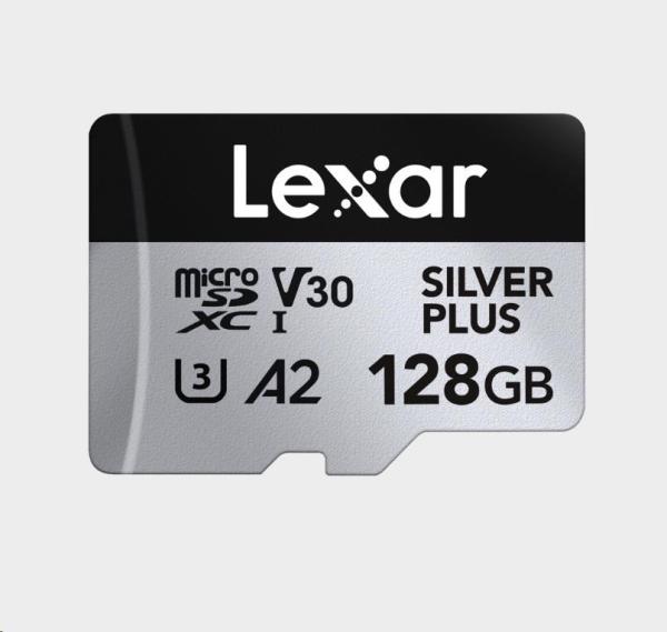 Lexar 128 GB H-P Silver Plus microSDHC s adp C10 A2