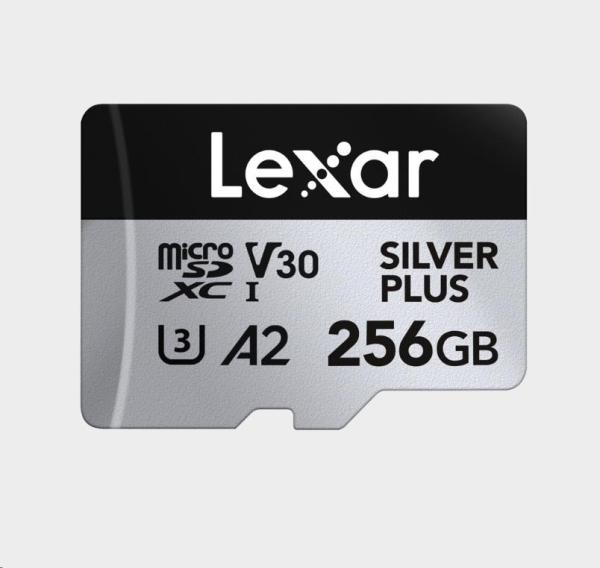Lexar 256GB H-P Silver Plus microSDHC s adp C10 A2
