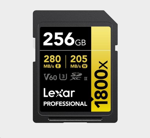 Lexar SDXC Pro 1800x U3 UHS-II R280/ W210 (V60) 256GB