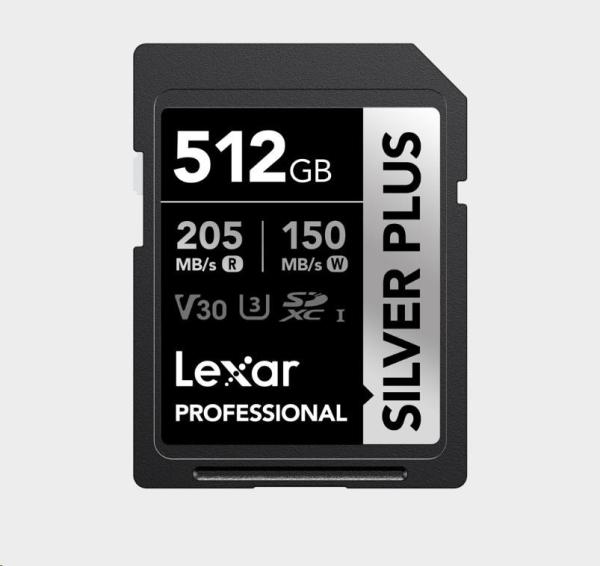 Lexar 512GB Pro SILVER PLUS SDXC C10 V30 U3