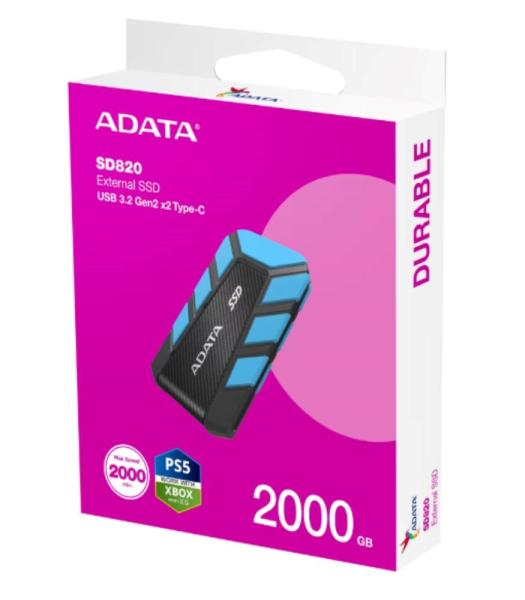 ADATA External SSD 2TB SD820,  USB 3.2 Gen 2x2,  Černo-modrá5