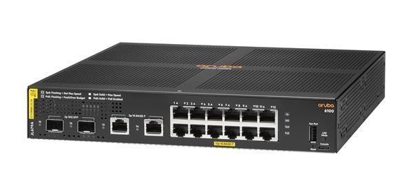 Aruba 6100 12G Class4 PoE 2G/ 2SFP+ 139W Switch JL679A RENEW