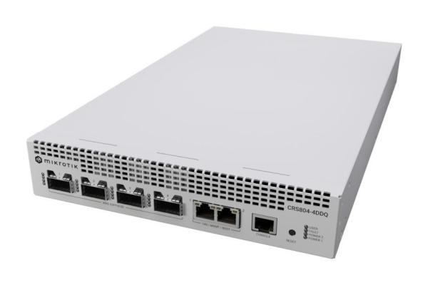 MIKROTIK RouterBOARD Cloud Router Switch CRS804-4DDQ-hRM + L6 (2GHz, 4GB RAM, 4x 400G QSFP56-DD, 2x10G, DualPS)