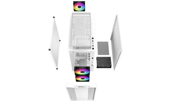 DEEPCOOL Case CC360 WH ARGB,  mATX,  Průhledná bočnice,  3x120mm Fan,  bílá4