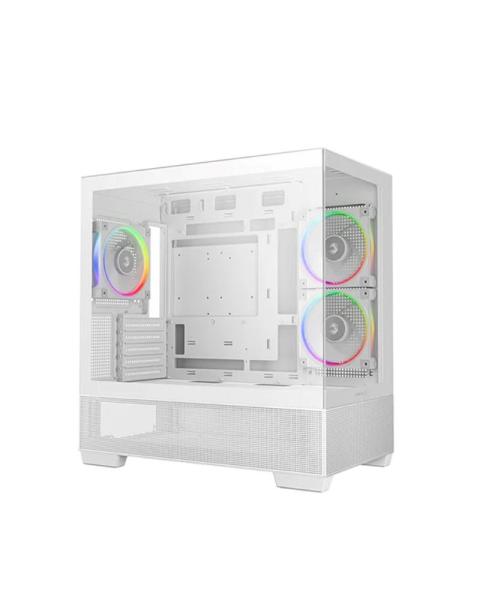 DEEPCOOL Case CG380 3F WH,  mATX,  ARGB,  Průhledná bočnice,  3x120mm Fan,  bílá3