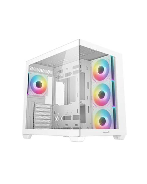 DEEPCOOL Case CG530 4F WH,  ATX,  Průhledná bočnice,  4x120mm ARGB,  bílá