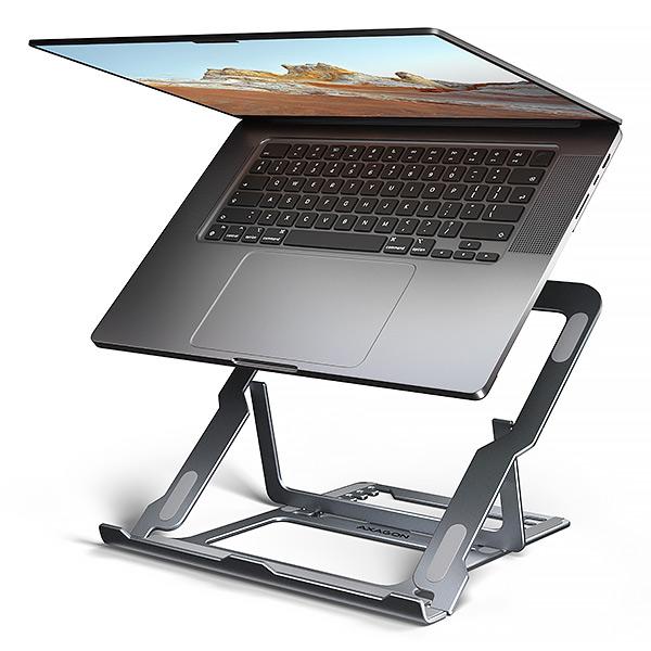 AXAGON STND-LAG hliníkový stojan na notebook 10"-17.3" nastaviteľná výška, šedý