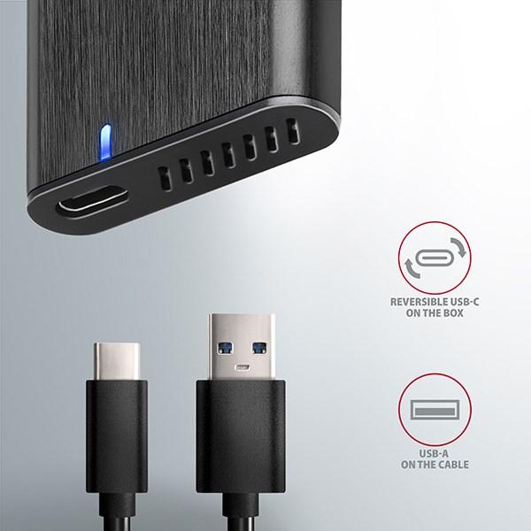 BAZAR - AXAGON EEM2-SBC,  USB-C 3.2 Gen 2 - M.2 SATA SSD kovový RAW box,  bezšroubkový - Po opravě (Komplet)2