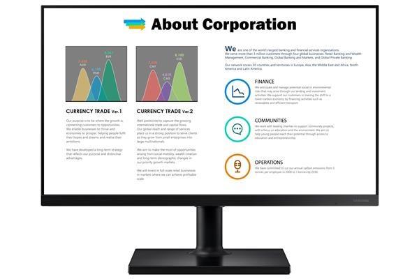 SAMSUNG MT LED LCD monitor 24" 24T450FQRXEN-Flat, IPS, 1920x1080, 5ms, 75Hz, HDMI, DisplayPort13