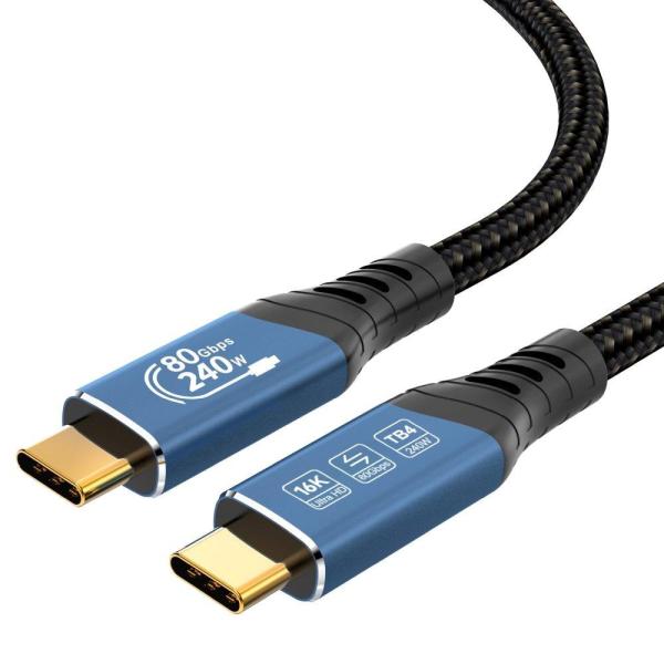 PREMIUMCORD Kabel USB4™ Version2.0 80Gbps 16K@60Hz 240W Thunderbolt 3 a 4 kabel 1, 5m5