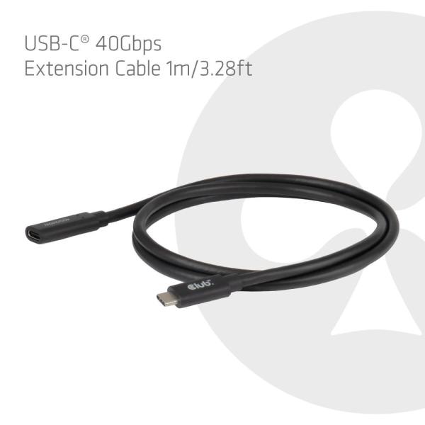 Club3D Prodlužovací kabel USB-C 8K60Hz,  40Gbps,  Power Delivery 240W,  (M/ F),  100cm1
