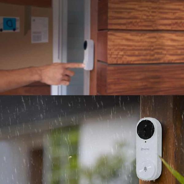 BAZAR - Ezviz DB2 3K - baterií napájený vstupní wi-fi videozvonek - bílý - Po opravě (Komplet)4