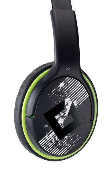 GENIUS sluchátka s mikrofonem HS-400A,  černozelená,  + redukce na Single Jack0
