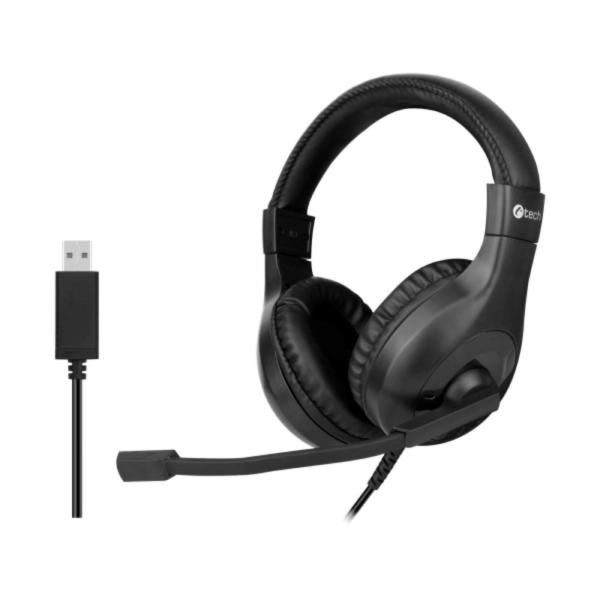 Slúchadlá k PC C-TECH MHS-05U, USB čierna