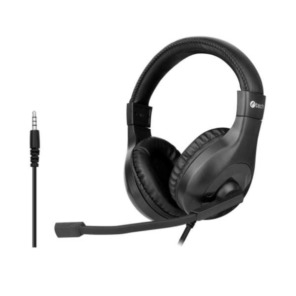 C-TECH Sluchátka MHS-05,  3, 5mm jack,  k PC,  černá