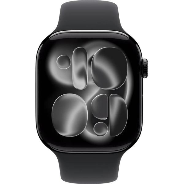Apple Watch Series 11 GPS 42mm Jet Black Aluminium Case with Black Sport Band - M/ L1