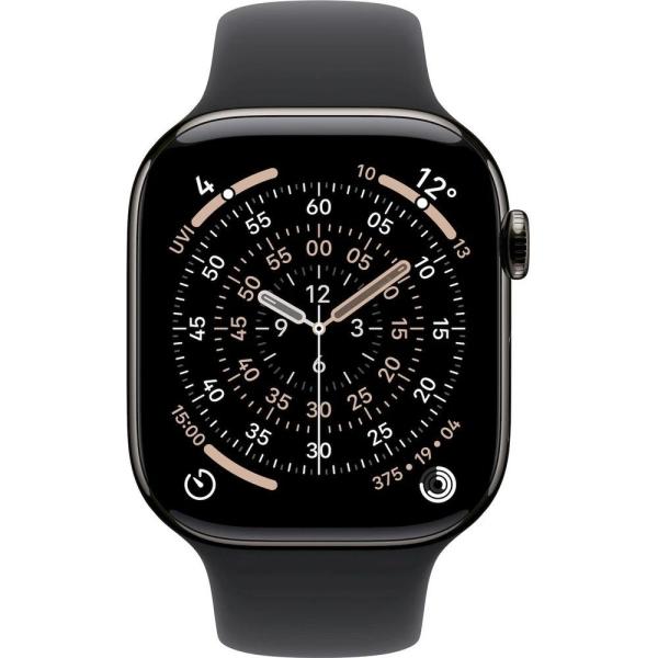 Apple Watch Series 11 GPS + Cellular 46mm Slate Titanium Case with Black Sport Band - S/ M1