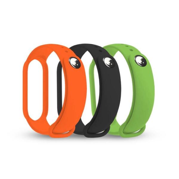 RhinoTech řemínek pro Xiaomi Mi Band 7,  (3-pack),  černá /  oranžová /  zelená3