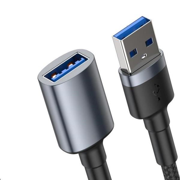 Nabíjací/ dátový kábel Baseus Cafule USB3.0 samec na USB3.0 samica 2A 1m,  sivá1