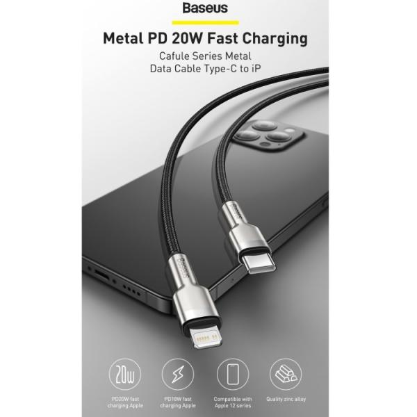 Baseus Cafule Series USB-C na Lightning PD 20W 2m nabíjací/ dátový kábel,  čierny11