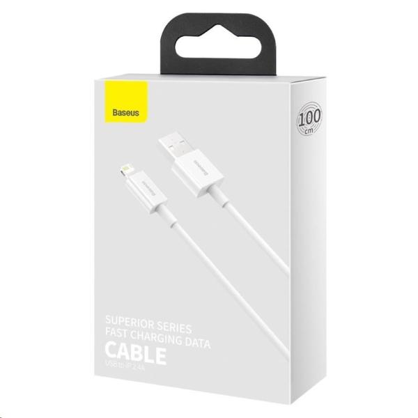 Rýchlonabíjací kábel Baseus Superior Series USB/ Lightning 2.4A 1m biela3