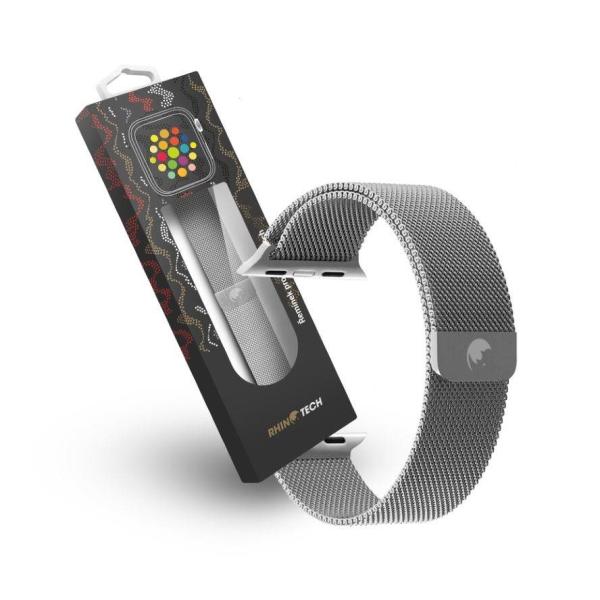 RhinoTech ocelový řemínek milánský tah pro Apple Watch 42 /  44 /  45mm stříbrný1