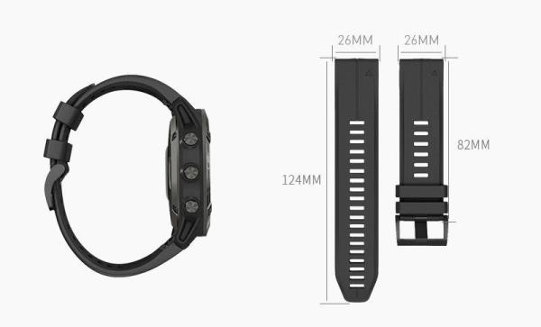 RhinoTech řemínek pro Garmin QuickFit sportovní silikonový 26mm šedý1