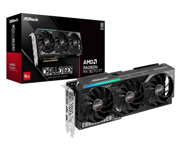 ASRock VGA AMD Radeon RX 9070 XT Challenger 16GB,  RX 9070 XT,  16GB GDDR6,  3xDP,  1x HDMI
