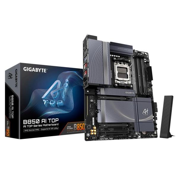 GIGABYTE MB Sc AM5 B850 AI TOP,  AMD B850,  4xDDR5,  1xUSB4,  1xHDMI,  WI-FI,  ATX