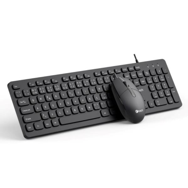 C-TECH Klávesnice KBM-105,  drátový combo set s myší,  USB,  CZ/ SK4