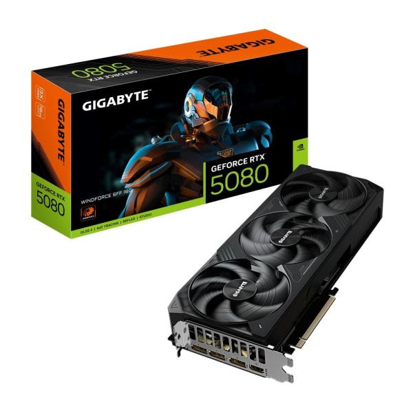 GIGABYTE VGA NVIDIA GeForce RTX 5080 WINDFORCE 16G,  16G GDDR7,  3xDP,  1xHDMI