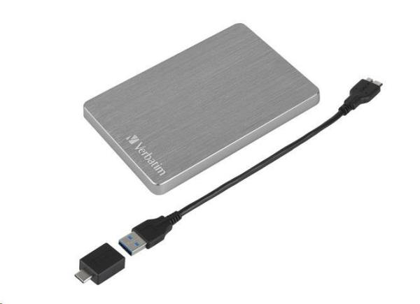 VERBATIM HDD 2.5" 1TB Store "n" Go ALU Slim Portable Hard Drive USB 3.2,  Space gray2