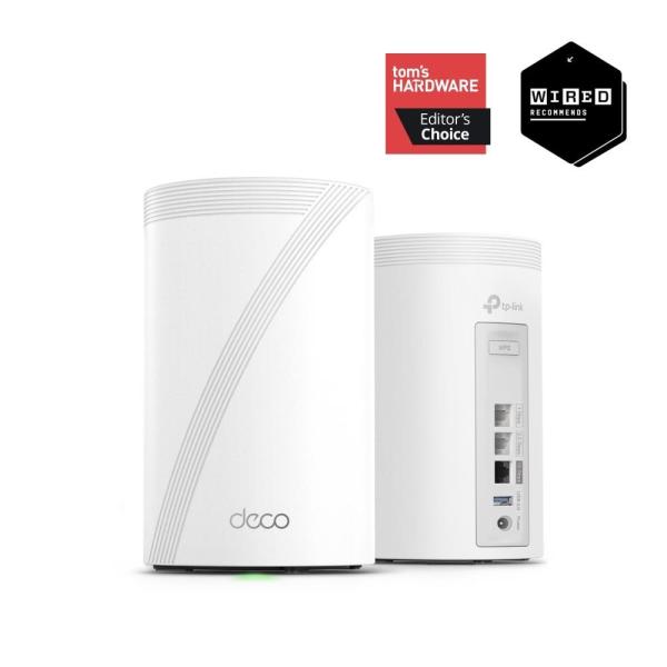 TP-Link Deco BE68(2-pack) WiFi7 Mesh(BE14000, 2, 4GHz/ 5GHz/ 6GHz, 1x10GbELAN/ WAN, 1x2, 5GbELAN/ WAN, 1xGbELAN/ WAN, 1xUSB3.0)