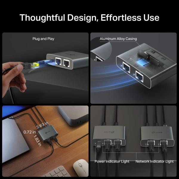 TP-Link EH310 ethernet gigabit splitter (4xGbE, USB-C)5