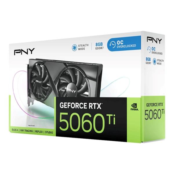 PNY VGA Nvidia GeForce RTX 5060 Ti 8GB Dual Fan OC,  RTX 5060 Ti OC,  8GB GDDR7,  3xDP,  1xHDMI10