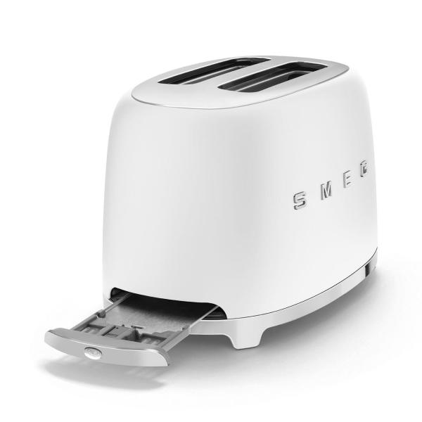 Smeg TSF01WHMEU toustovač / topinkovač, 2 toasty, 6 úrovní opékání, zásuvka na drobky, styl. 50. let, matně bílá5