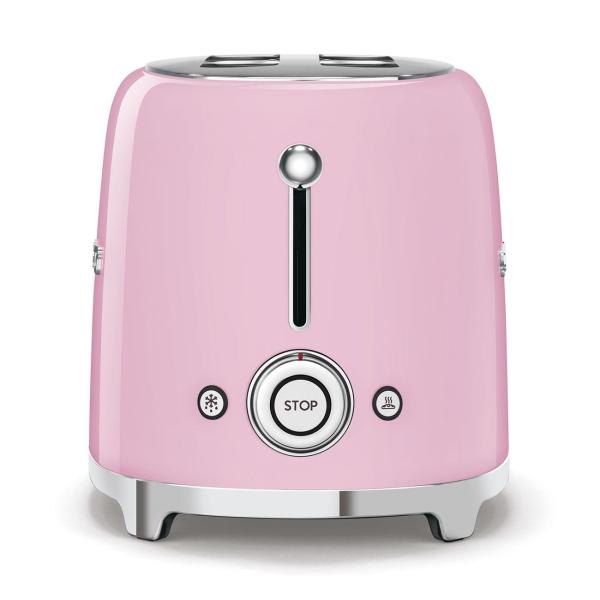 Smeg TSF02PKEU, toustovač / topinkovač, 4 toasty, 6 úrovní opékání, zásuvka na drobky, styl. 50. let, růžový2