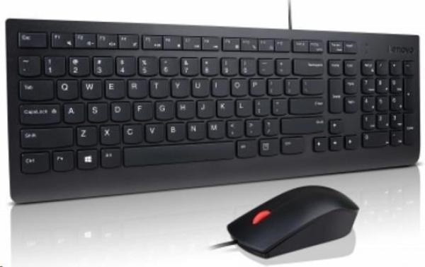 LENOVO klávesnice Essential Wired USB Keyboard + Mouse Set - USB,  černá