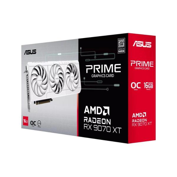ASUS VGA AMD RADEON RX 9070 XT PRIME 16GB OC WHITE,  RX 9070 XT,  16GB GDDR6,  3xDP,  1xHDMI12