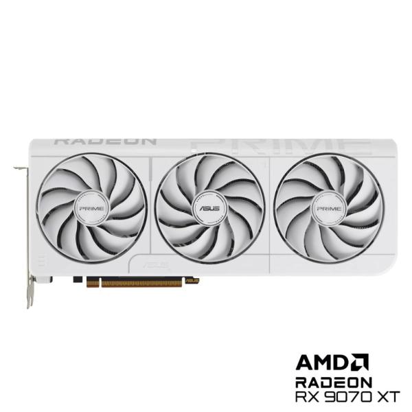 ASUS VGA AMD RADEON RX 9070 XT PRIME 16GB OC WHITE,  RX 9070 XT,  16GB GDDR6,  3xDP,  1xHDMI1