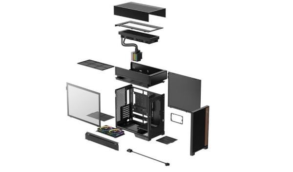 DEEPCOOL Case CL6600,  ATX,  Průhledná bočnice,  vodní chlazení,  černá9