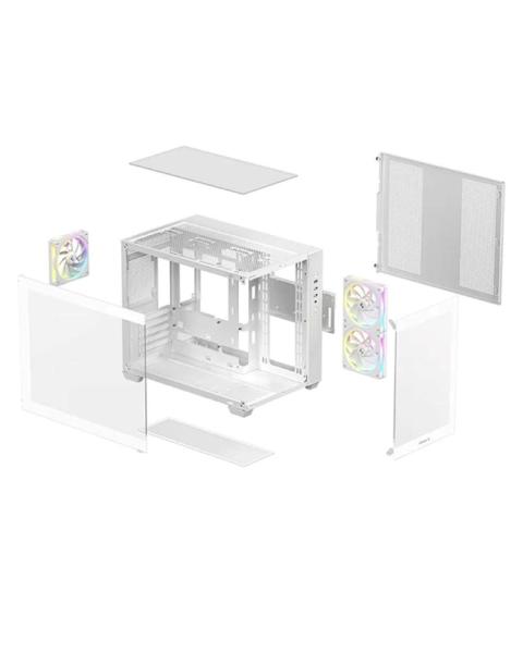 DEEPCOOL Case CG330 3F,  mATX,  Průhledná bočnice,  3x120mm ARGB Fan,  bílá0