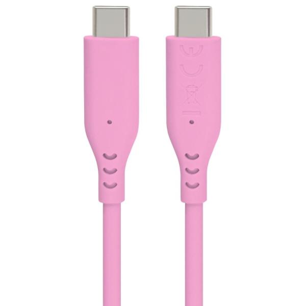 PremiumCord silikónový USB-C 60W, ružový, 1.5m