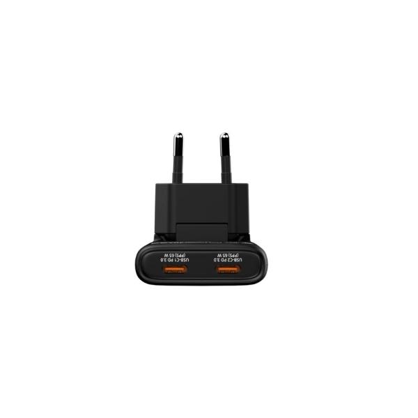VERBATIM GaN Nabíječka Fold "n" Go 65W,  2xUSB-C,  černá2
