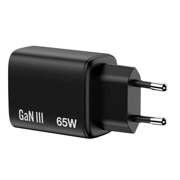 VERBATIM GaN Nabíječka Essentials 65W,  2xUSB-C,  1xUSB-A,  černá2