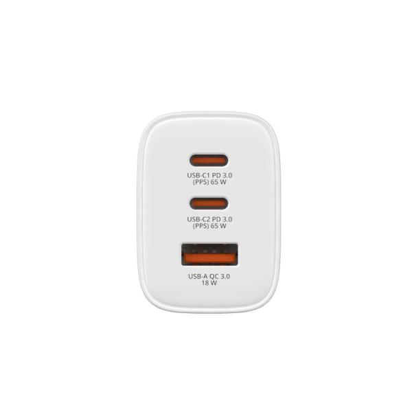 VERBATIM GaN Nabíječka Essentials 65W,  2xUSB-C,  1xUSB-A,  bílá2