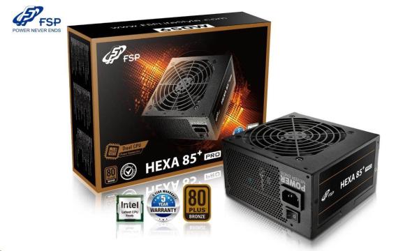 BAZAR - Fortron zdroj 650W HEXA 85+ PRO 650,  full range,  ATX,  Bronze,  DC/ DC - Po opravě (Bez příšlušenství)1